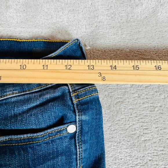 Judy Blue Jeans Womens 1/25 Medium Wash Blue Denim Destroyed Raw Slit Hem Skinny - Picture 11 of 12